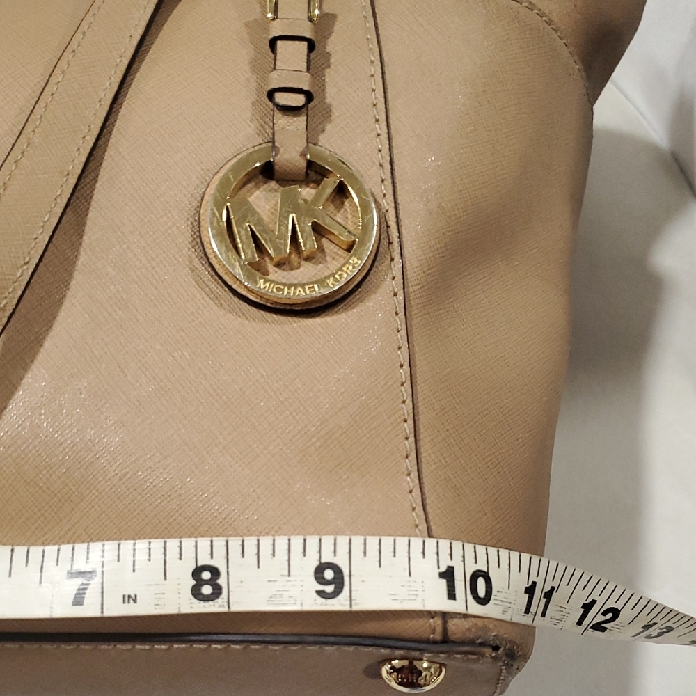 Michael Kors Tan Leather Tote with Signature Charm - Picture 5 of 12